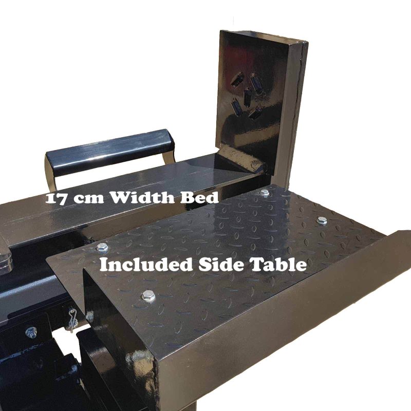 60 Ton Log Splitter designed for Australian Hard Wood. Longer Foot end than competitors. Adapts for Electric Start. Operates Horizontally and Vertically.